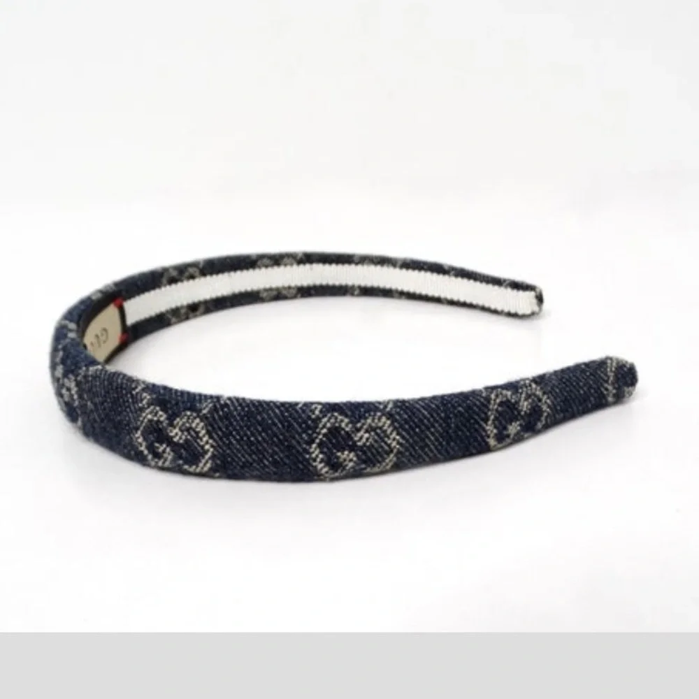 Gucci Blue Denim GG Supreme Monogram Headband